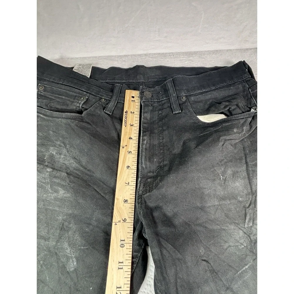 Levi's 511 Mens Jeans 34X34 Black Denim Thrashed Distressed Outdoor Workwear